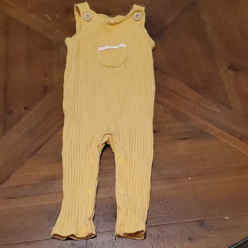 Rene Rofe Yellow Ribbed Baby Romper